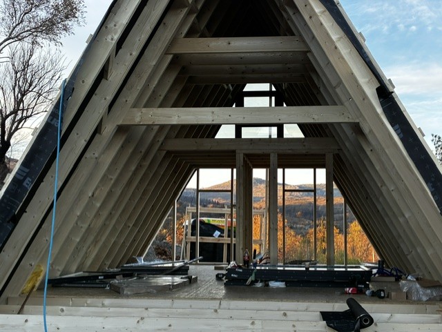A-Frame Durban-Corbières : charpente et vue sur la nature