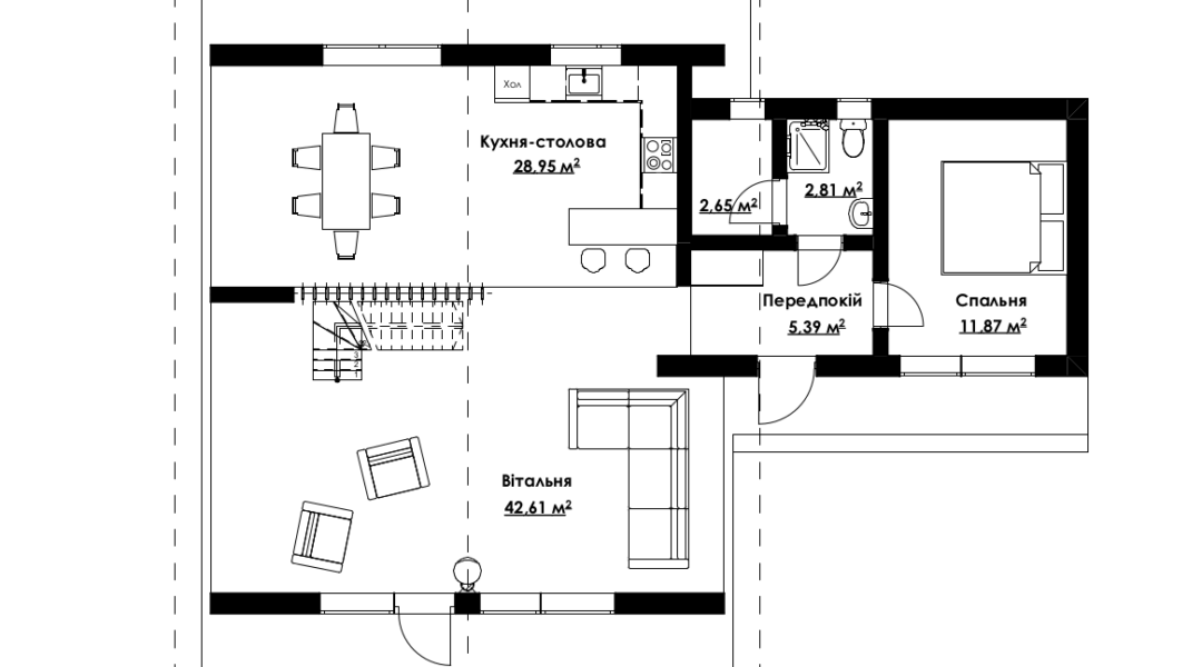 Maison en A 120 m 2 Personnalisée
