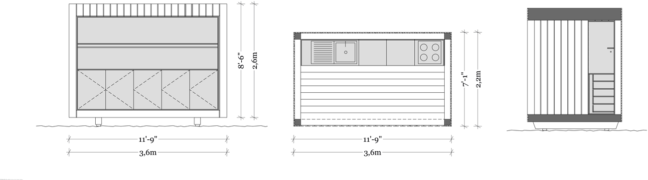 Plan Pavillon cuisine extérieure, 1